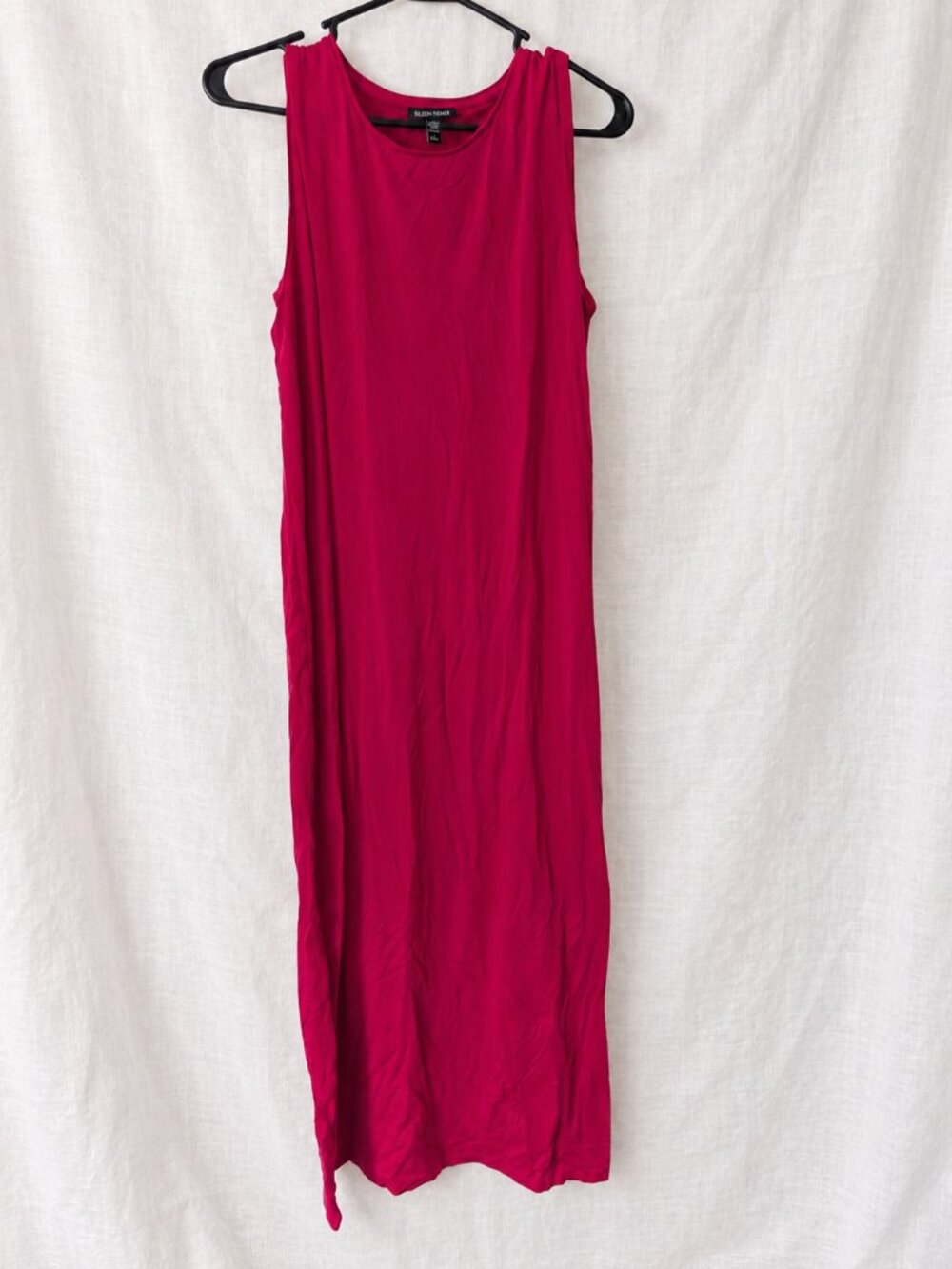 Eileen Fisher Fuchsia Tencel Stretch Jersey Tank Dress Size S